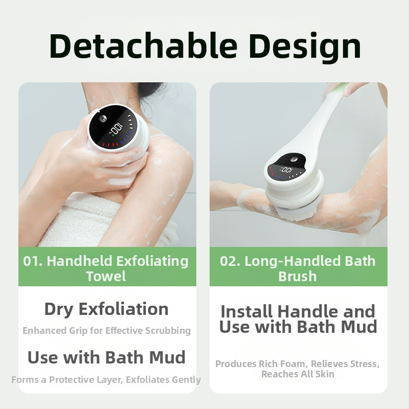 Електрическа четка за вана и душ CrossBorder, водоустойчива, с дълга дръжка, кална четка за вана в ъгли, пет в едно, електрическа въртяща се четка за вана