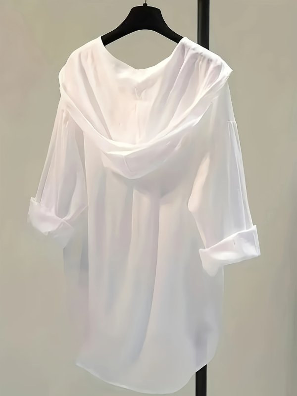 Plius dydžio lengvi moteriški paplūdimio marškinėliai su gobtuvu „Sun Cross-Border“