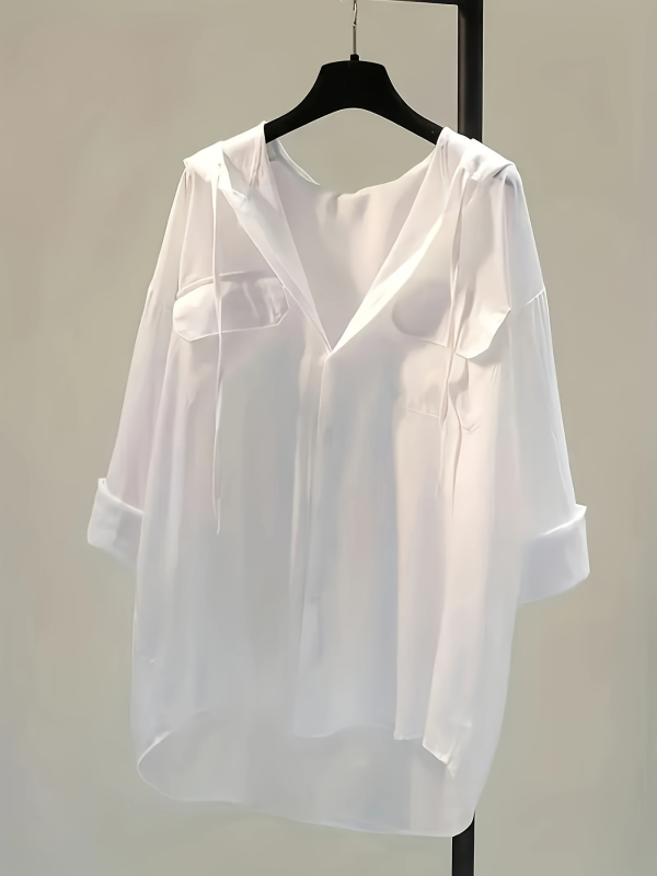 Plius dydžio lengvi moteriški paplūdimio marškinėliai su gobtuvu „Sun Cross-Border“