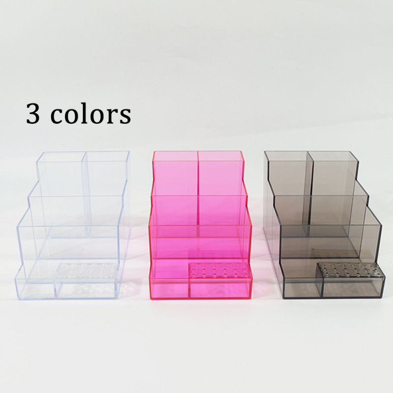 Многофункционална кутия за съхранение на инструменти за маникюр, шлифовъчна глава, настолна пластмасова стойка за съхранение на шлифовъчна глава, отделение с голям капацитет