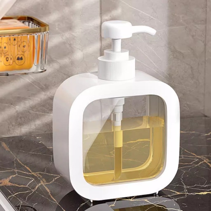 Sticlă transparentă transfrontalieră pentru baie, dezinfectant de mâini, sticlă de dispensare, sticlă de presă din plastic, loțiune vizuală, gel de duș, sticlă goală