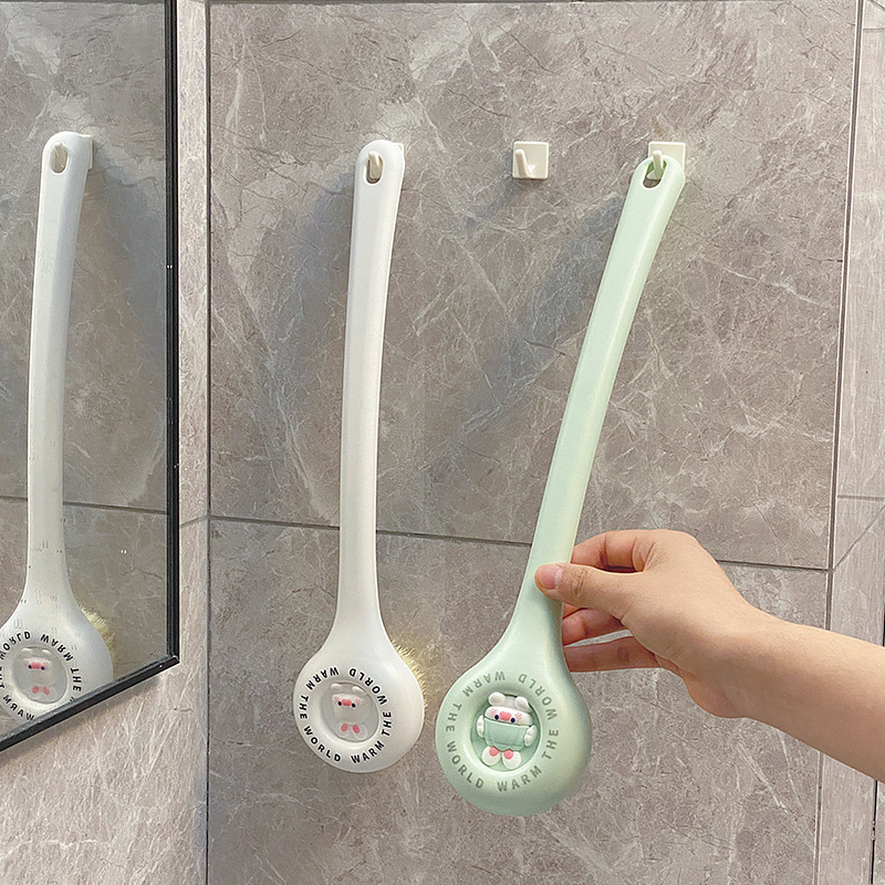 Mergaitiškas vonios šepetys su ilga rankena, minkštais šereliais, tinkantis maudynėms ir nugaros šveitimui, parduodamas didmenine ir tiesiogine prekyba mergaitiško stiliaus.