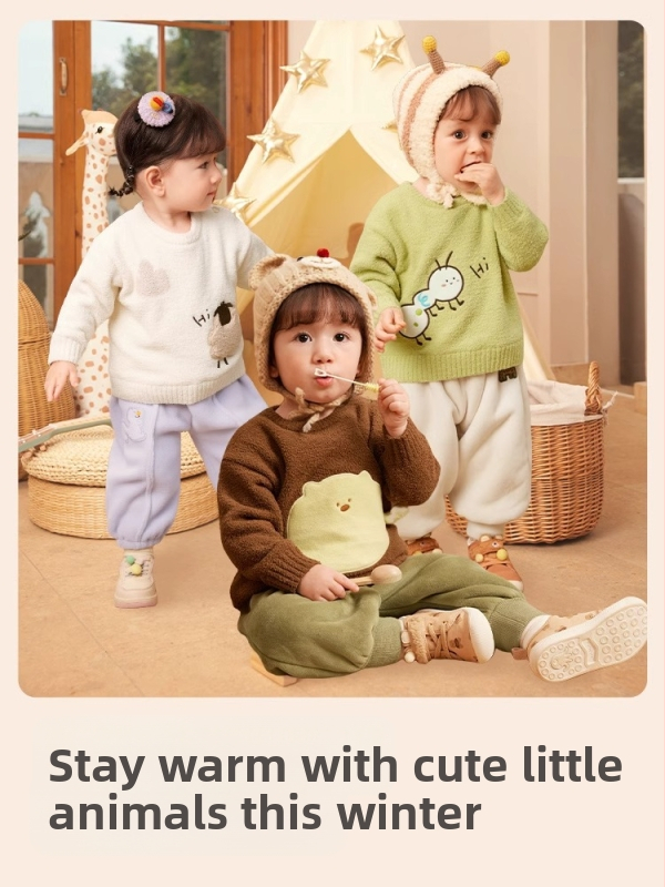 Detský sveter na jeseň a zimu 2024, pletené tričko pre deti, zamatové tričko s polovičným strihom pre chlapcov a dievčatá