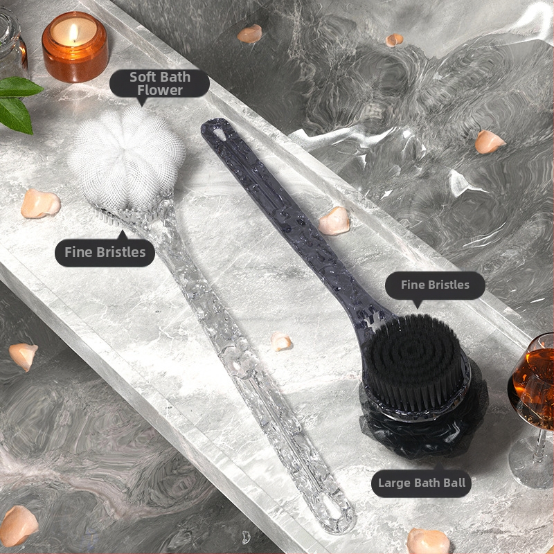 Trenie chrbta kúpeľňovej kefy nevyžaduje dlhú rukoväť, mäkkú kefu, obojstrannú kúpeľňovú kefu, bahno na odstránenie popola z chrbta kúpeľňovej kefy