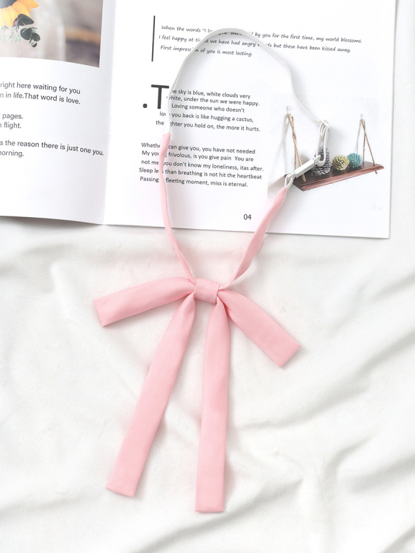 Vienkrāsains jak tauriņa kaklasaites apkakle ar virvi meitenei japāņu koledžas stilā ar mazām lentītēm, jauks universāls krekls ar aksesuāriem bez perforatoriem