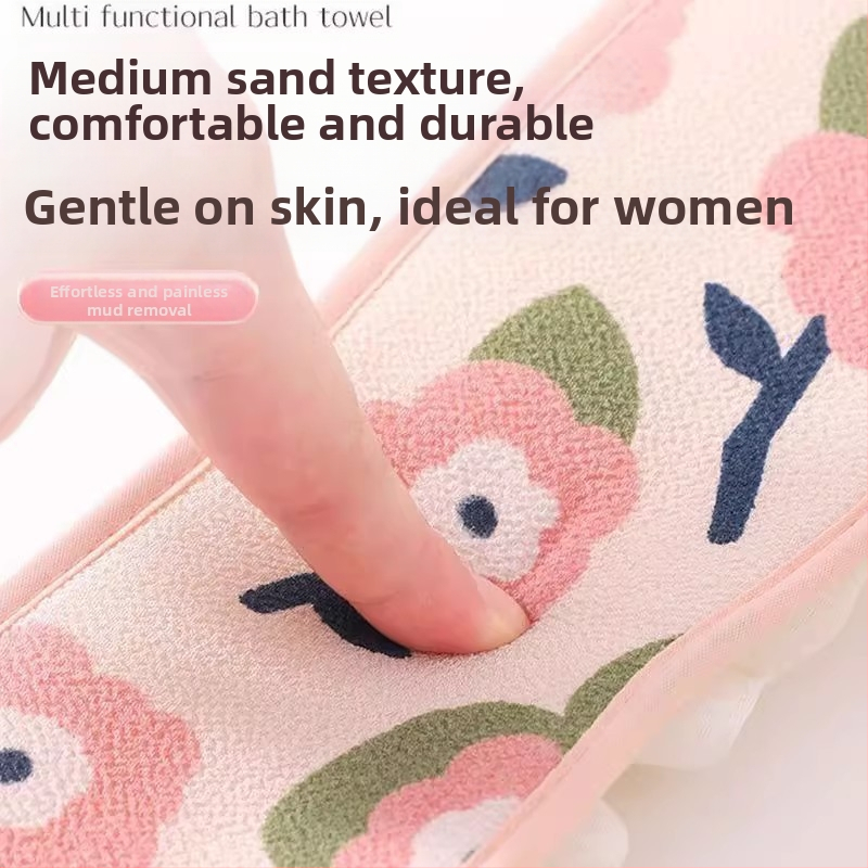 Uterák na chrbát s dvojitým čistiacim pásikom na chrbát, silný odstraňovač škvŕn pre dospelých, nový čistiaci pásik na chrbát s kvetmi do kúpeľa pre mužov a ženy