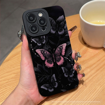 Armas ja lahe liblikas must telefonikott, mis sobib Apple 15Pro uuele mudelile 16 iPhone 14 isikupärastatud 13/11 lihtne 17