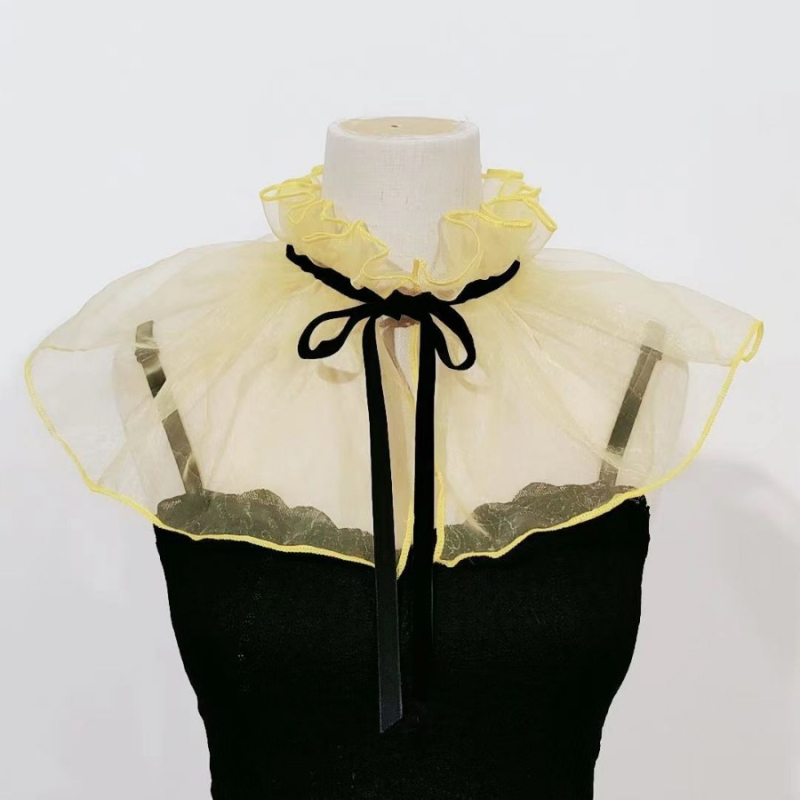 Organza Jaapani haldjasstiilis mitmekülgne kaelasall volangidega puhvis kraega päikesekaitse dekoratiivne võltskrae hulgimüük Jaapani uus stiil