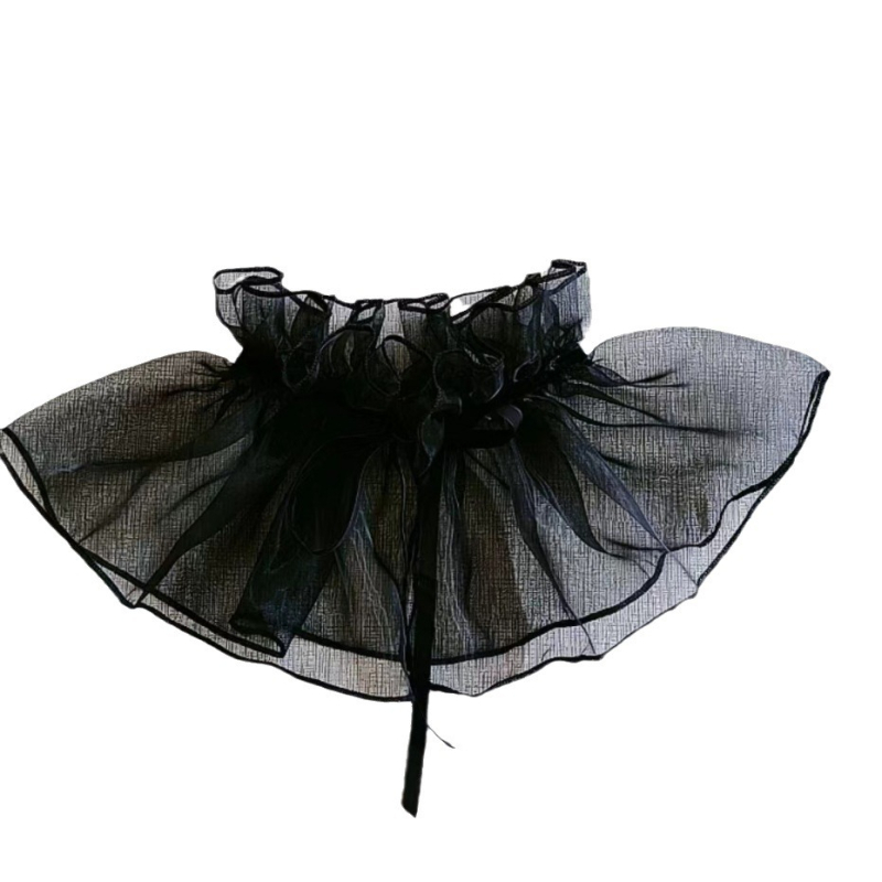 Organza Jaapani haldjasstiilis mitmekülgne kaelasall volangidega puhvis kraega päikesekaitse dekoratiivne võltskrae hulgimüük Jaapani uus stiil