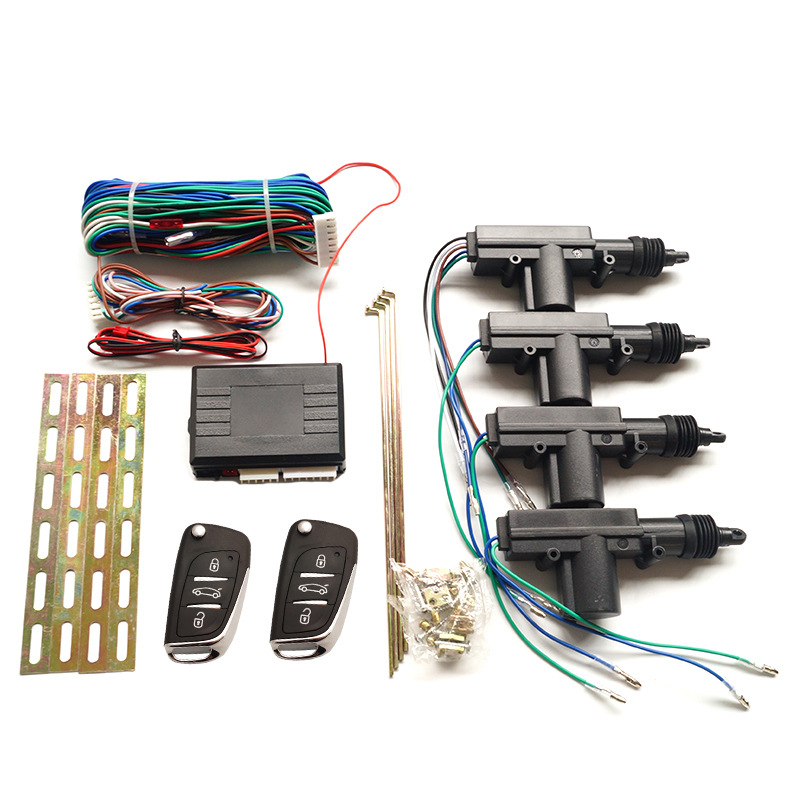 Închidere centralizată cu telecomandă auto de 12V, sistem de motor cu acces fără cheie, poate fi conectat la lumina de direcție