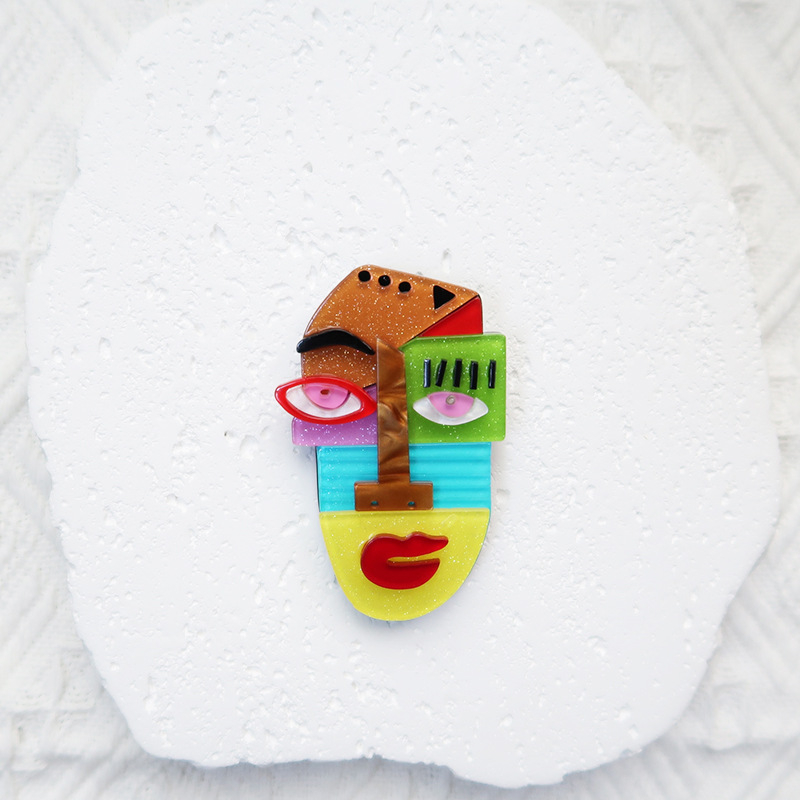 Европейски и американски трансгранични нови персонализирани акрилни брошки, многоцветни нишови шевове, корсажи, аксесоари за облекло, популярна доставка