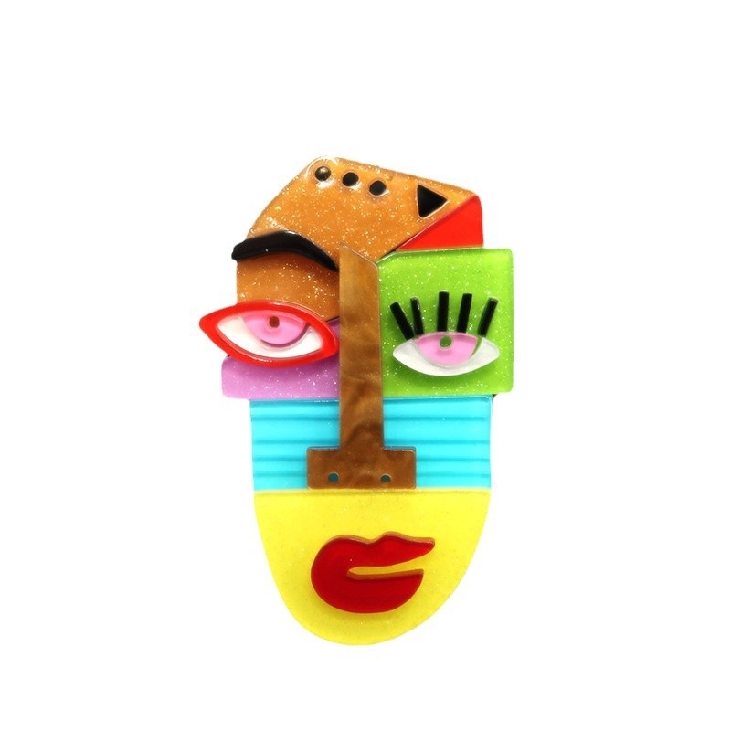 Европейски и американски трансгранични нови персонализирани акрилни брошки, многоцветни нишови шевове, корсажи, аксесоари за облекло, популярна доставка