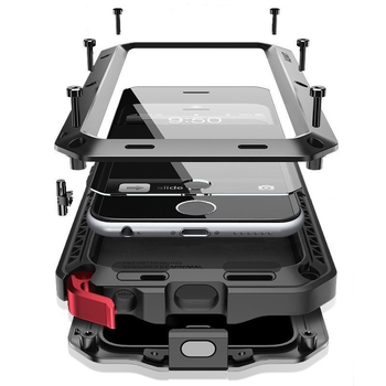 Sobib Iphone16Pro metallist kolmekordse paagiga mobiiltelefoniümbrisele Apple 15, suletud kukkumis- ja tolmukindlale kaitseümbrisele 14