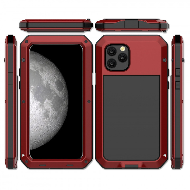 Sobib Iphone16Pro metallist kolmekordse paagiga mobiiltelefoniümbrisele Apple 15, suletud kukkumis- ja tolmukindlale kaitseümbrisele 14