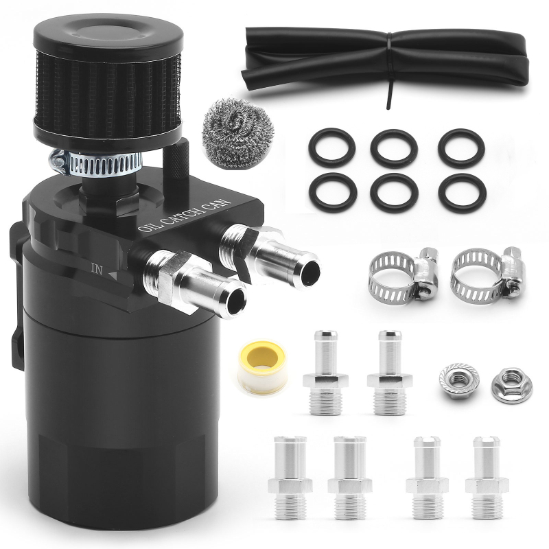 Accesorii de modificare auto transfrontaliere, oală respirabilă cu ulei, cu filtru de aer, bilă din sârmă de oțel, oală de reciclare a gazelor reziduale, oală filtrantă 300ml
