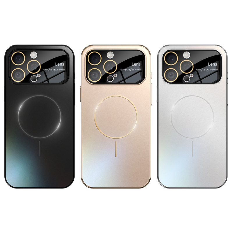 Подходящ за Iphone16, Promax, магнитен калъф за телефон с голям прозорец, матираната кожа Ag, моментално се превръща в защитен калъф за Apple 17.