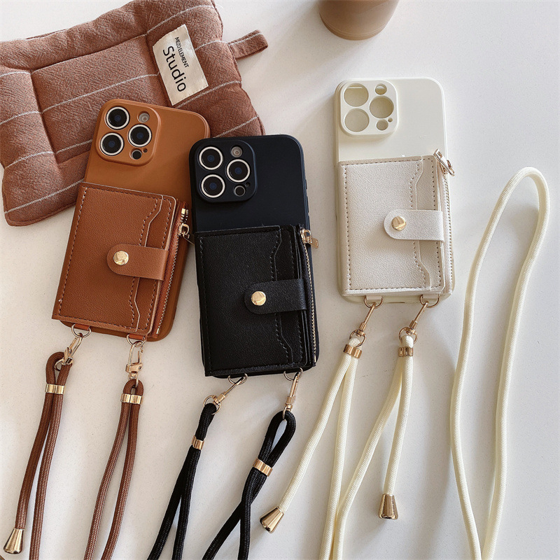 Husă simplă pentru carduri crossbody, cu șnur, 16Promax, husă moale 11 pentru Apple 13, rezistentă la căderi, pentru femei 11/Xr