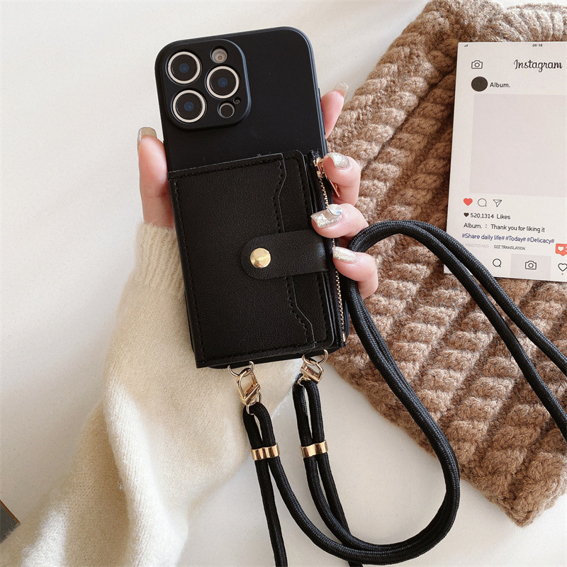 Прост калъф за картички с каишка през рамо, Promax мек калъф 11 за Apple 13, устойчив на изпускане, за жени 11/Xr