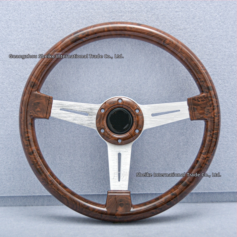 Cezhraničná hot-sellingová modifikácia auta 14-palcový volant z broskyňového dreva ABS Retro plochý bez loga univerzálna modifikácia