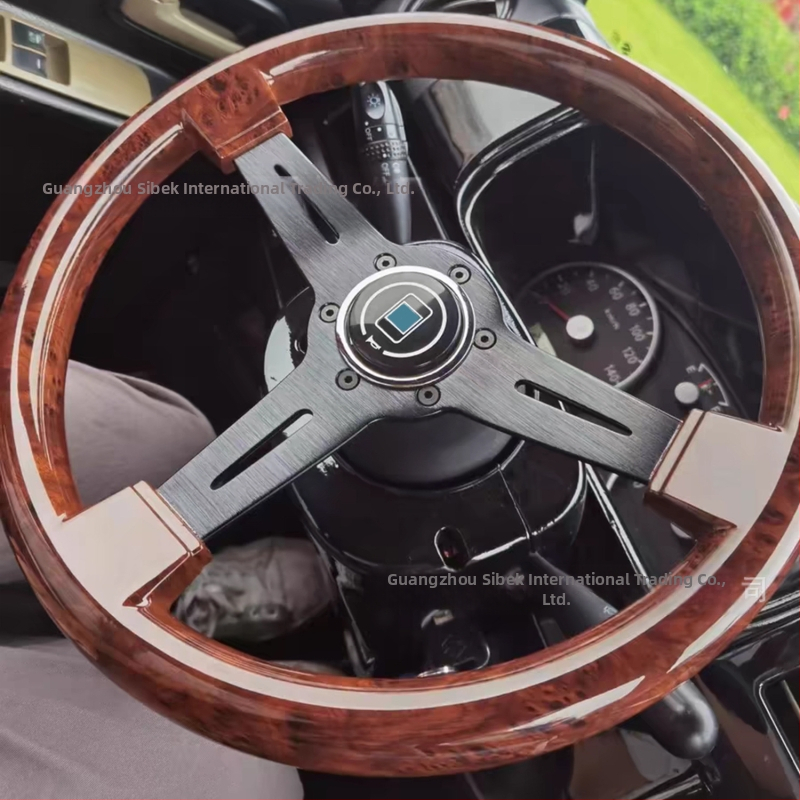 Cezhraničná hot-sellingová modifikácia auta 14-palcový volant z broskyňového dreva ABS Retro plochý bez loga univerzálna modifikácia
