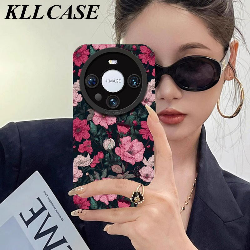 Розова камелия, подходяща за Huawei mate60pro, калъф за телефон от агнешка кожа Pura70, 50/40 Premium Sense