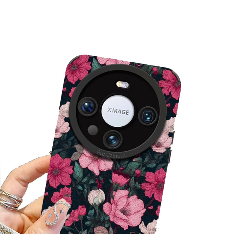 Розова камелия, подходяща за Huawei mate60pro, калъф за телефон от агнешка кожа Pura70, 50/40 Premium Sense