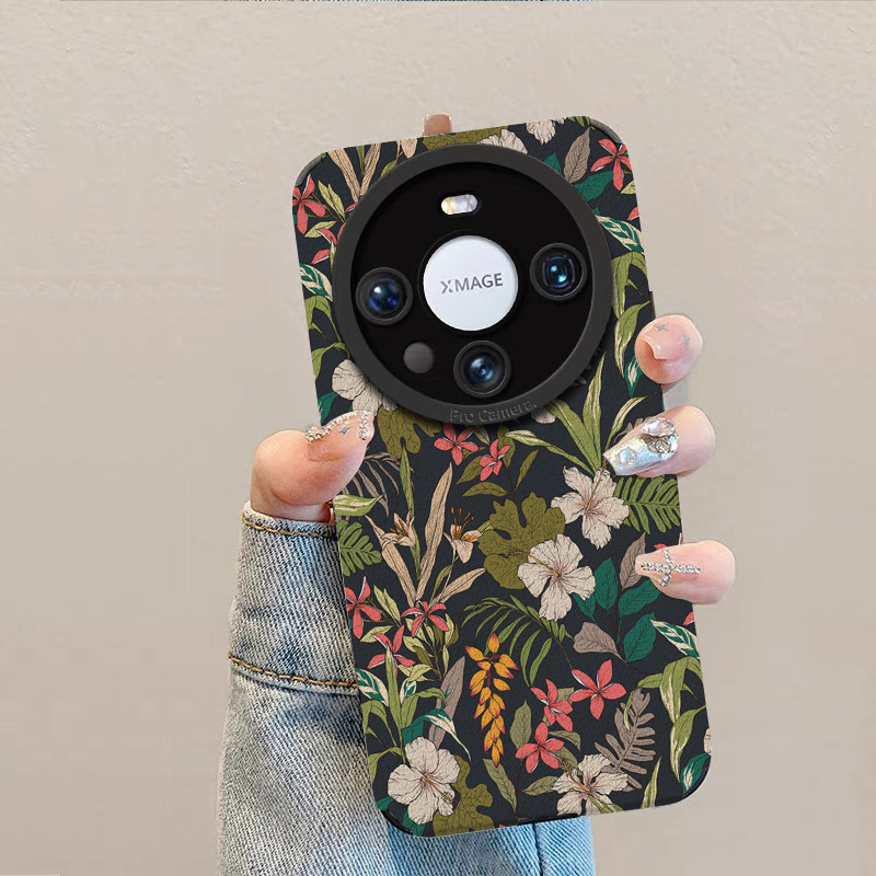 Roosa kameelia, sobib Huawei Mate60Pro telefoniümbris, lambanahast Pura70, kõik-inclusive 50/40 Premium Sense