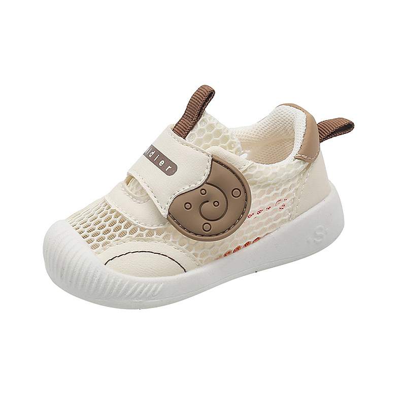 Нови летни дишащи бебешки обувки, мрежести обувки за жени, мрежести обувки с мека подметка за бебета и малки деца, мъжки неплъзгащи се и устойчиви на износване малки бели обувки