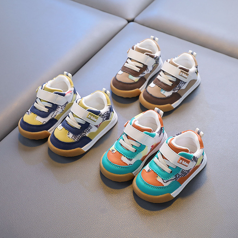 Xiao Liu Bao Пролетни и есенни нови бебешки обувки за 1-2 години, дишащи, с двойна мрежа, неплъзгащи се, меки, за момчета и момичета
