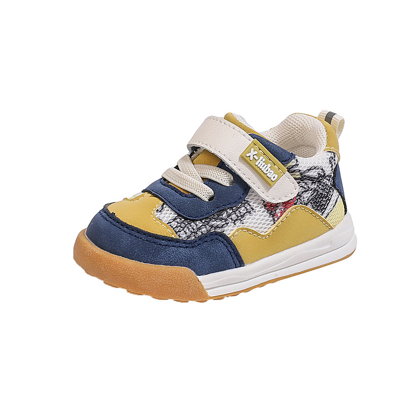 Xiao Liu Bao Пролетни и есенни нови бебешки обувки за 1-2 години, дишащи, с двойна мрежа, неплъзгащи се, меки, за момчета и момичета