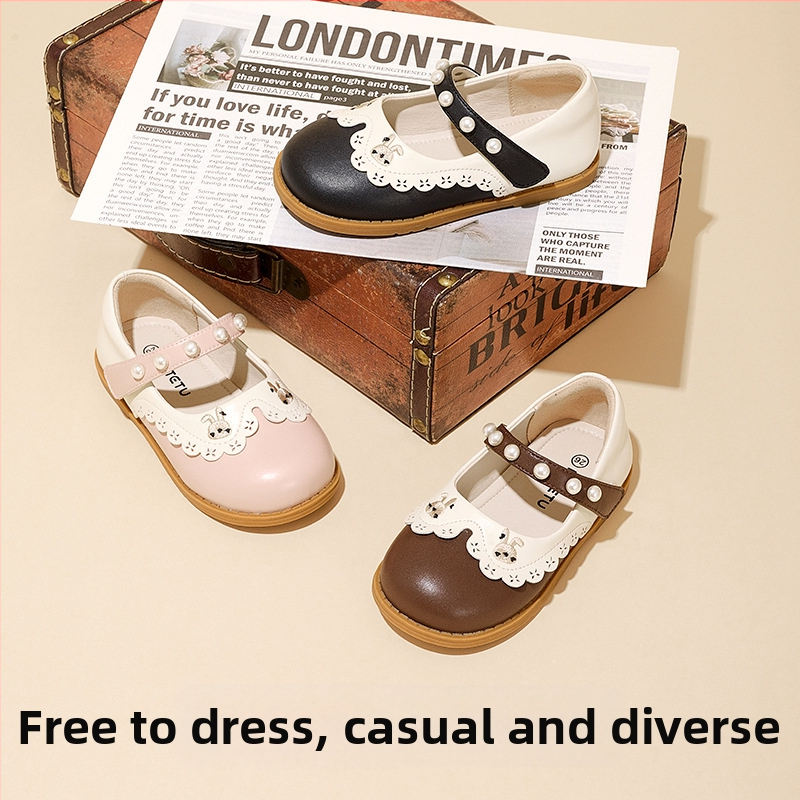 Carter Rabbit 2024 Нови есенни малки кожени обувки в британски академичен стил, обувки Mary Jane Princess, обувки за момчета и момичета, ученически обувки