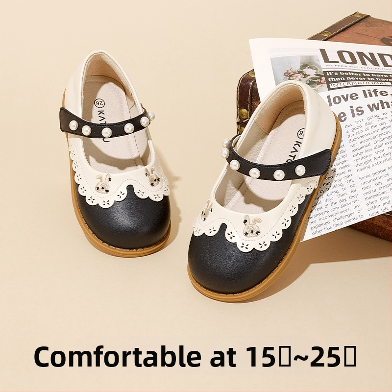 Carter Rabbit 2024 Нови есенни малки кожени обувки в британски академичен стил, обувки Mary Jane Princess, обувки за момчета и момичета, ученически обувки