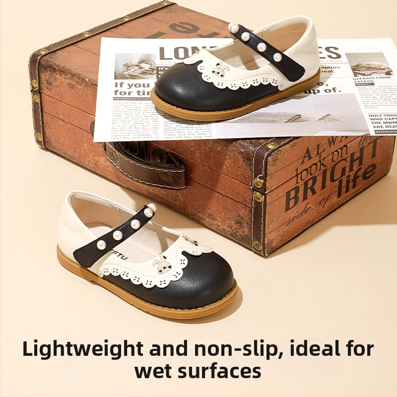 Carter Rabbit 2024 Нови есенни малки кожени обувки в британски академичен стил, обувки Mary Jane Princess, обувки за момчета и момичета, ученически обувки