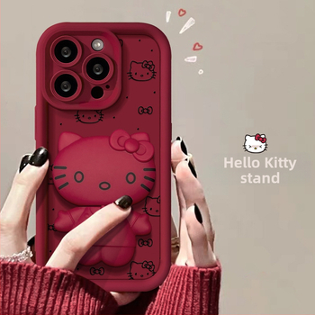 Hello Kitty peeglihoidja, mis sobib Vivos18 mobiiltelefoni ümbrisele X100 Frosted Oppore1 silikoon Xiaomi 14