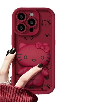Hello Kitty peeglihoidja, mis sobib Vivos18 mobiiltelefoni ümbrisele X100 Frosted Oppore1 silikoon Xiaomi 14