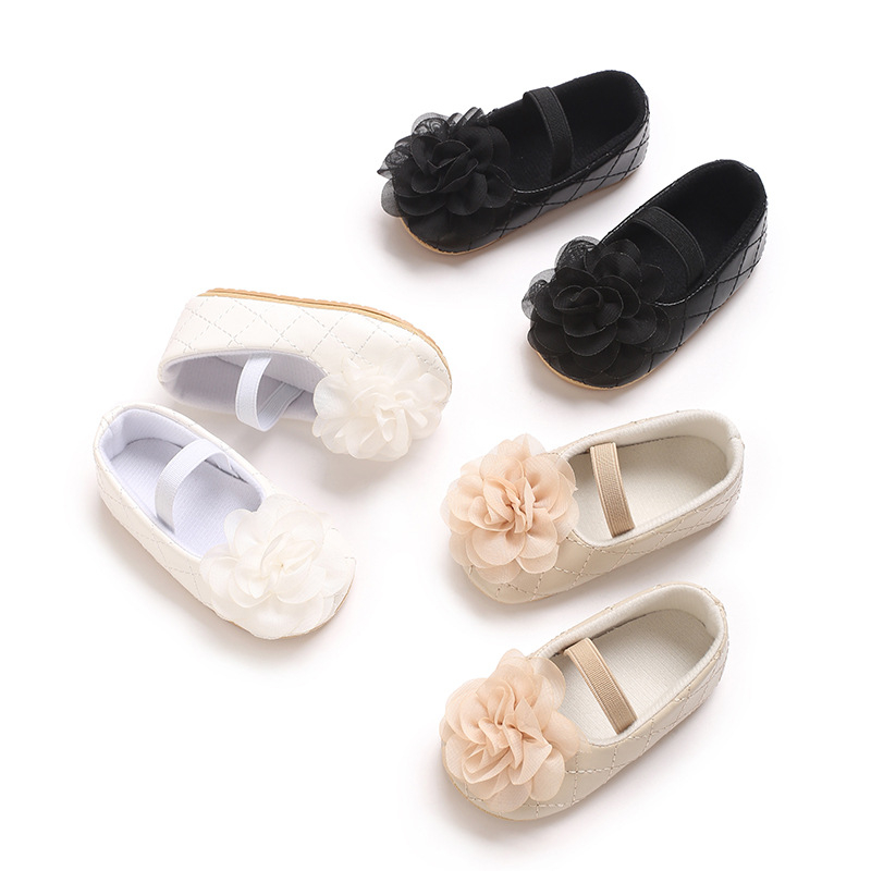 Pantofi de primăvară și toamnă pentru bebeluși, stil 0-1 an, cu flori drăguțe, talpă moale din cauciuc, antiderapanți, pantofi de prințesă, pantofi de mers pe jos