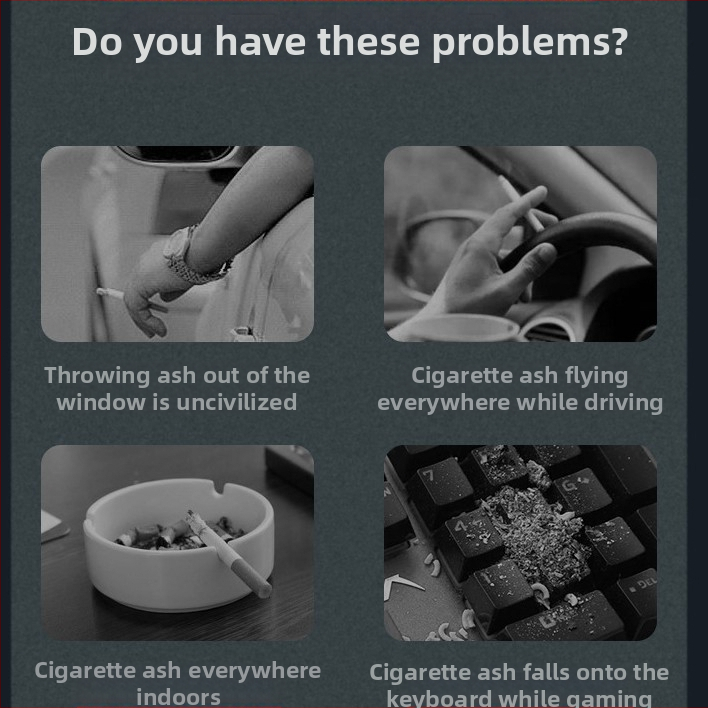 Jauna automašīnas pelnu nesaturoša slinka artefakta pārnēsājama mobilā pelnutrauka, rokas automašīnas pelnutrauks bez bumbas