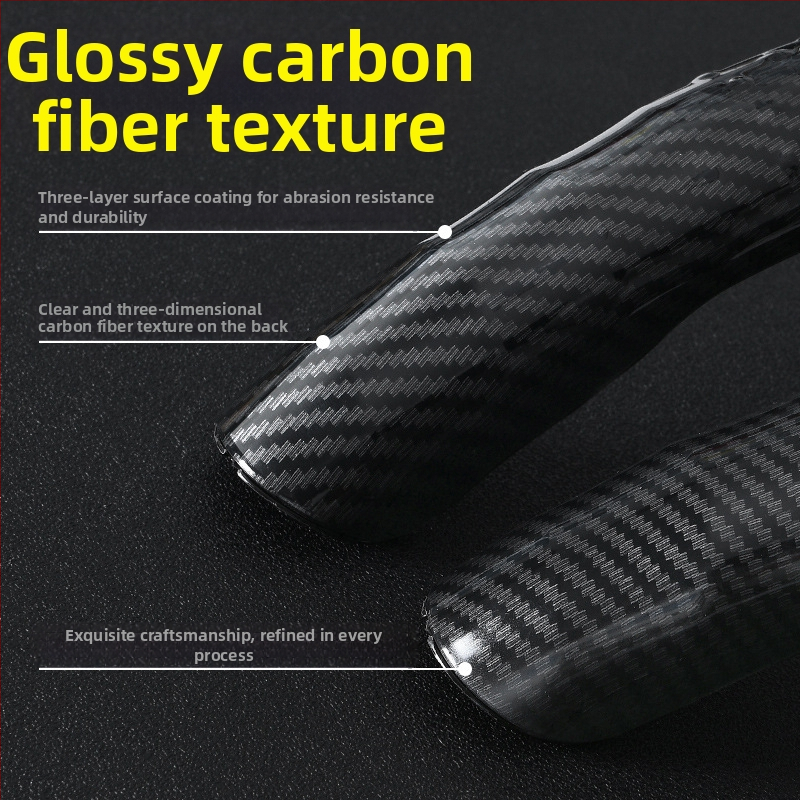 Декоративен защитен капак за волан на автомобил, дръжка с карбонови влакна, спортен волан