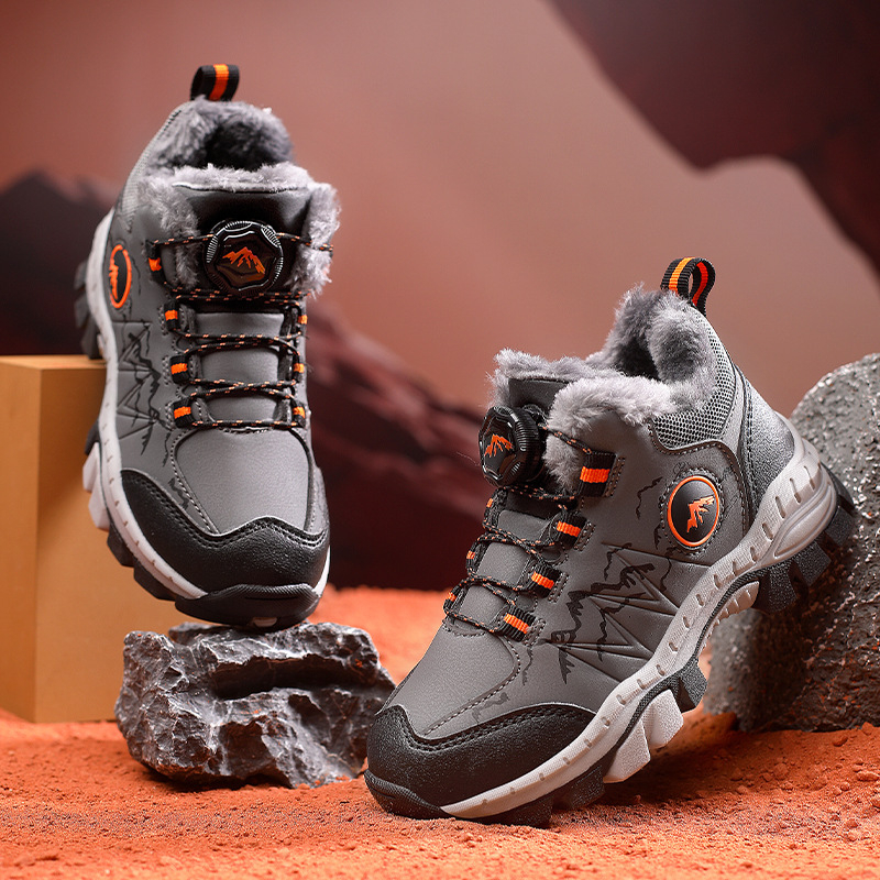 Cizme de zăpadă pentru băieți, de brand, pantofi de bumbac gros și cald, pantofi de iarnă pentru copii, pantofi anti-alunecare din bumbac pentru alpinism