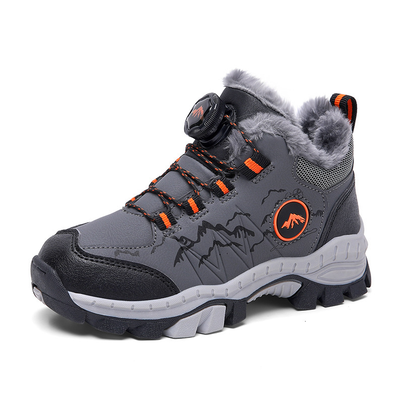 Маркови момчешки обувки за сняг, топли дебели памучни обувки, нови зимни детски маратонки, противоплъзгащи се, памучни обувки за планинарство