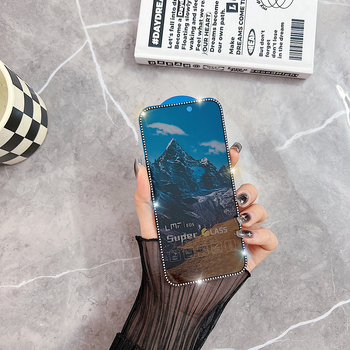Sobib iPhone 15promaxile, teemantmusta äärisega, galvaniseeritud karastatud kile, 12 Apple`ile, 16, piilumisvastane mobiiltelefonikile, 13