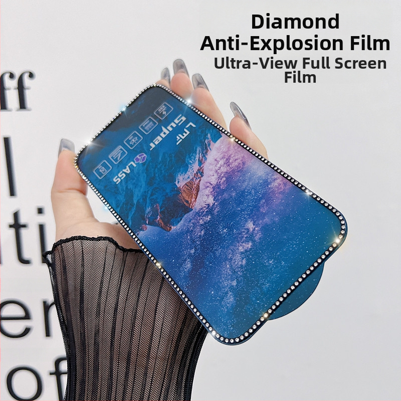 Sobib iPhone 15promaxile, teemantmusta äärisega, galvaniseeritud karastatud kile, 12 Apple`ile, 16, piilumisvastane mobiiltelefonikile, 13