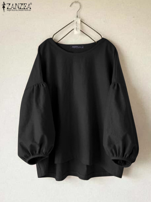 Bluza Trend 2025 Proljetni top Ležerna O-ovratnik Dugi rukavi Jednobojna košulja Široki Retro