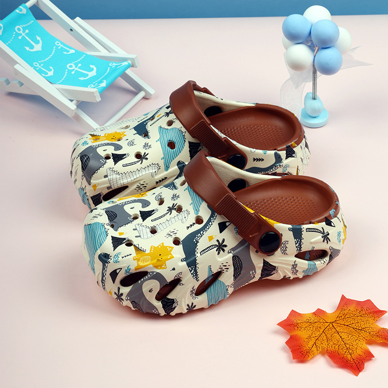 Bērnu krokodilu apavi zēniem un meitenēm multfilmu stilā ar mīkstu zoli, divējāda pielietojuma baotou čības, vasaras apģērbs iekštelpām un āra apstākļiem, bērnu sandales un čības