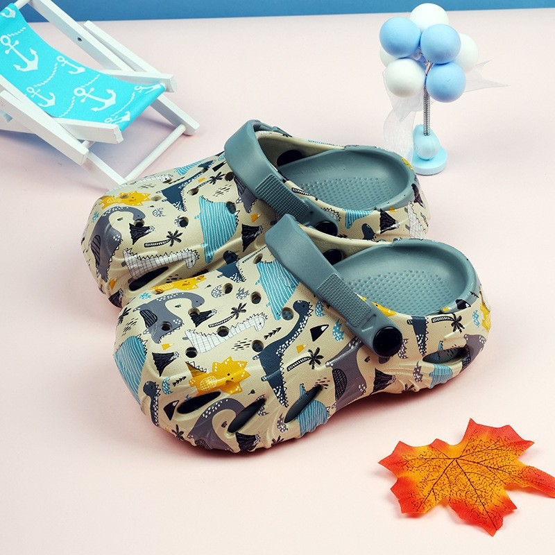 Bērnu krokodilu apavi zēniem un meitenēm multfilmu stilā ar mīkstu zoli, divējāda pielietojuma baotou čības, vasaras apģērbs iekštelpām un āra apstākļiem, bērnu sandales un čības