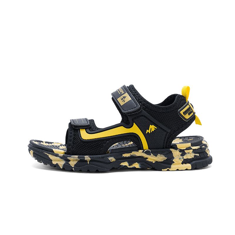 Сандали за момчета 2024, летни, с велкро, ежедневни, за момичета, дишащи, кухи, противоплъзгащи, едноцветни, за деца от среден и голям размер