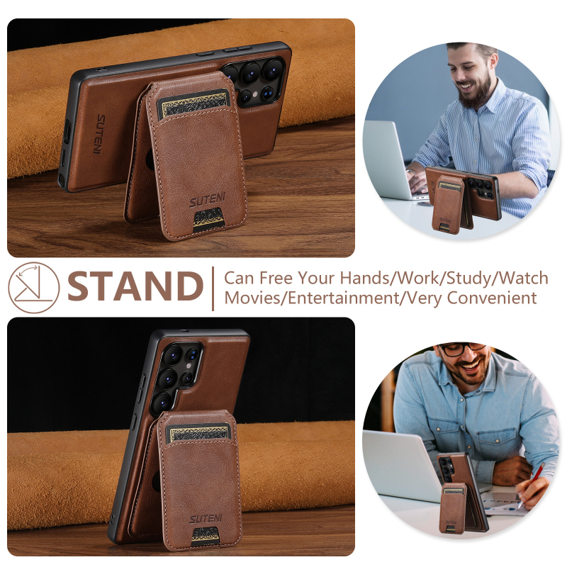 Samsung S25Ultra magnētiskais bezvadu uzlādes mobilā tālruņa maciņš Apple divu vienā karšu maciņa stiprinājuma aizsargapvalks