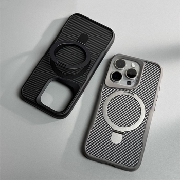 Sobib Iphone17 mobiiltelefoni ümbrisele, väikese vöökohaga, süsinikkiust mustriga, magnetilise alusega, Apple 16 kukkumisvastane kaitsekate