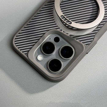 Sobib Iphone17 mobiiltelefoni ümbrisele, väikese vöökohaga, süsinikkiust mustriga, magnetilise alusega, Apple 16 kukkumisvastane kaitsekate