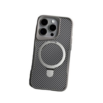 Sobib Iphone17 mobiiltelefoni ümbrisele, väikese vöökohaga, süsinikkiust mustriga, magnetilise alusega, Apple 16 kukkumisvastane kaitsekate